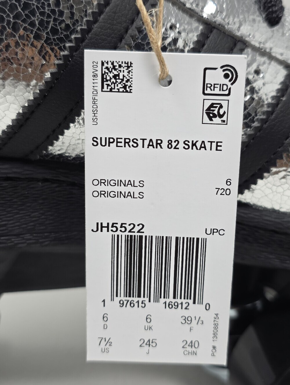 Adidas Superstar 82 Roller Skate Silver Metallic Black JH5522 Women Size 7.5 New - Picture 4 of 11